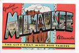 WI, Milwaukee - Greetings from, Large Letter postcard - SL2363
