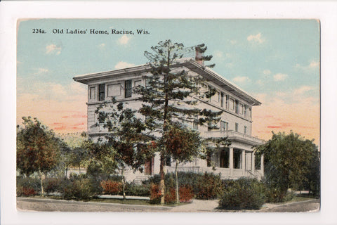 WI, Racine - Old Ladies Home, E A Bishop postcard - w02839