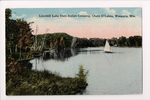 WI, Waupaca - Limnkill Lake from Indian Crossing, @1915 postcard - w02656