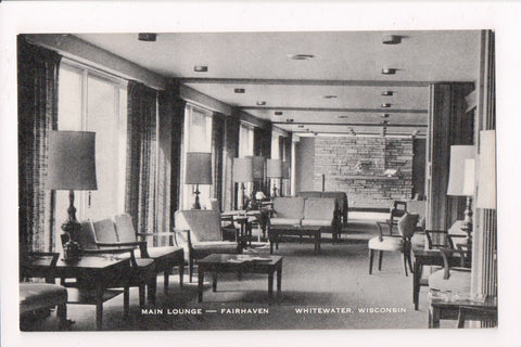 WI, Whitewater - Fairhaven, Main Lounge postcard - J03304