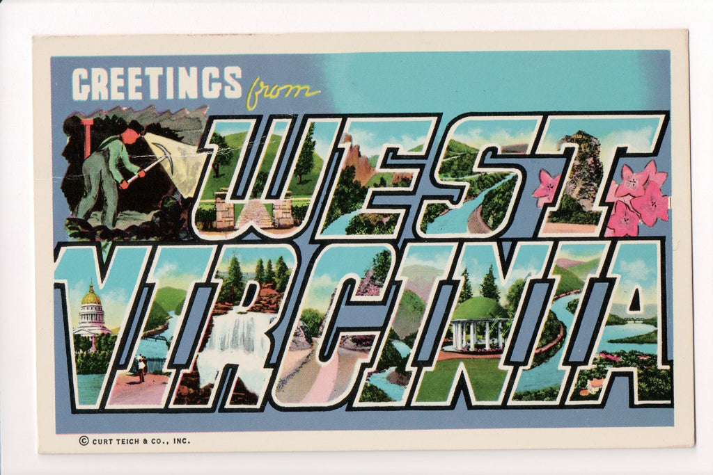 WV, WEST VIRGINIA - Greetings from, Large Letter postcard - 405238