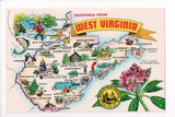 WV, West Virginia - Greetings from, Large Letter map - C08586