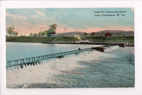 WV, Charleston - Lock Six, Kanawha River - @1916 postcard - 400095