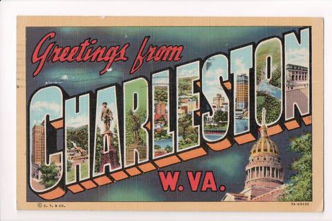 WV, Charleston - Greetings from, Large Letter postcard - CR0507