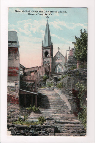 WV, Harpers Ferry - Old Catholic Church, Natural (Rock) Steps @1915 - C08014