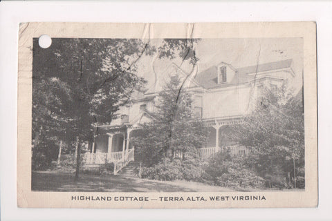 WV, Terra Alta - Highland Cottage - @1951 postcard - z17073 **DAMAGED / AS IS**