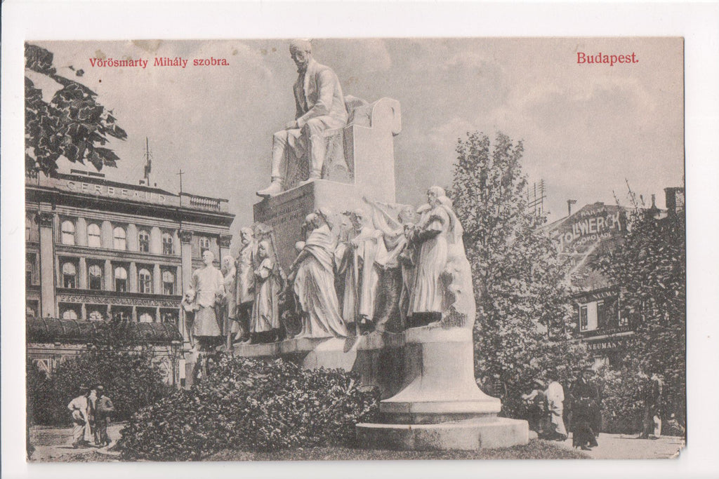 Foreign postcard - Budapest - Vorosmarty Mihaly szobra (ONLY Digital Copy Avail) - w04689