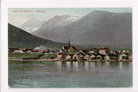 Foreign postcard - MANDAL, Norway - Bird Eye View postcard - w00313