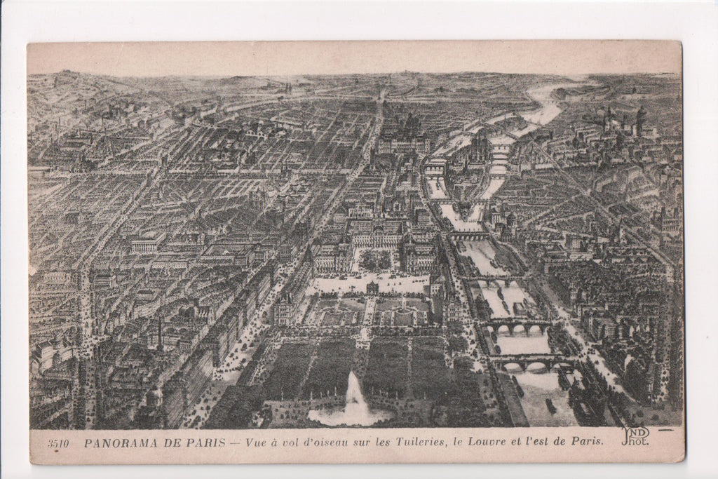 Foreign postcard - Paris - panorama Bird Eye View - w05002