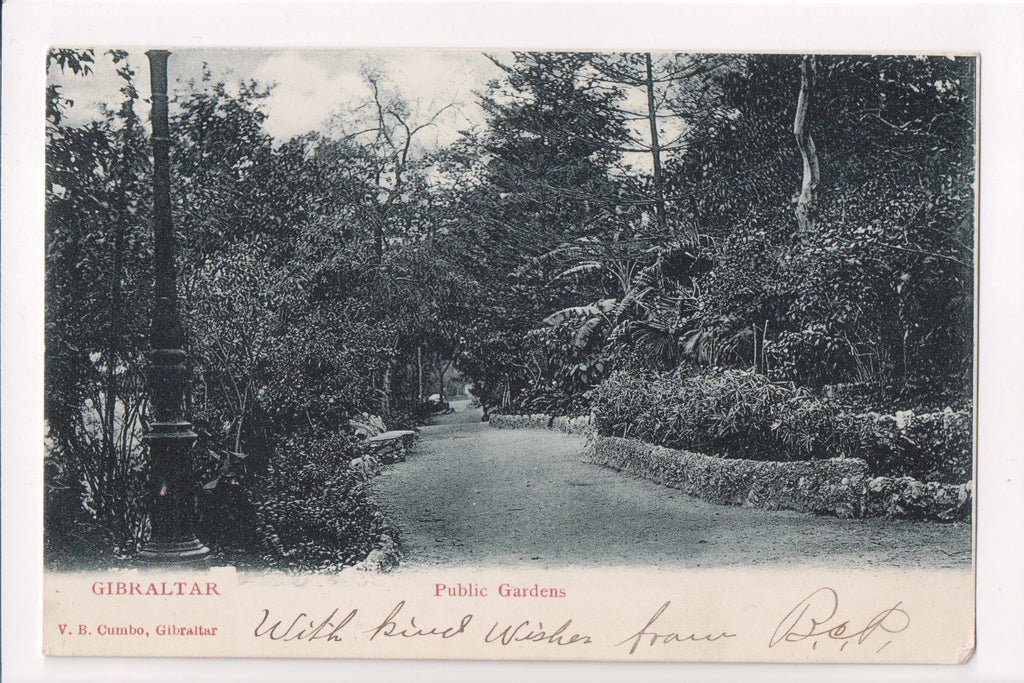 Foreign postcard - Gibraltar - Public Gardens - V B Cumbo - 606299