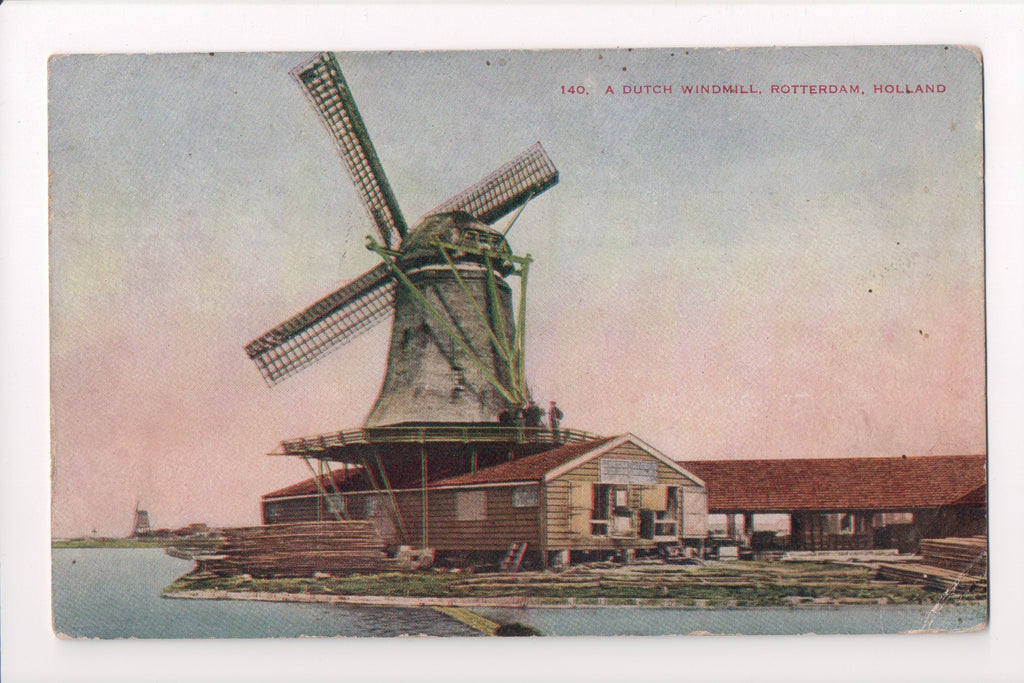 Foreign postcard - ROTTERDAM, Netherlands - windmill closeup - SL2384