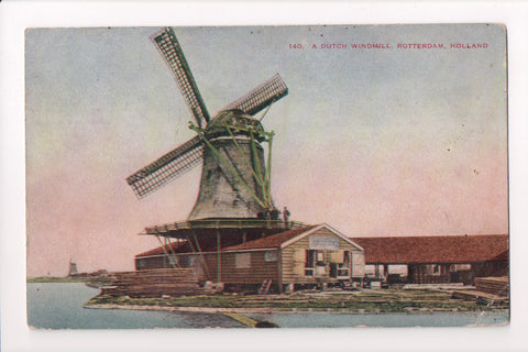 Foreign postcard - ROTTERDAM, Netherlands - windmill closeup - SL2384