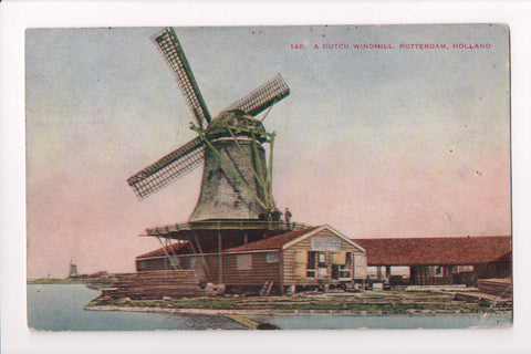 Foreign postcard - Rotterdam, Netherlands - windmill closeup - SL2384