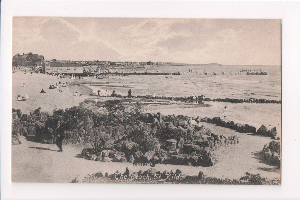 Foreign postcard - ST KILDA - The Beach, Boats for Hire (ONLY Digital Copy Avail) - w01116