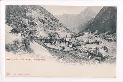 Foreign postcard - Wassen and Mittlere Mayenreussbrucke - w01139