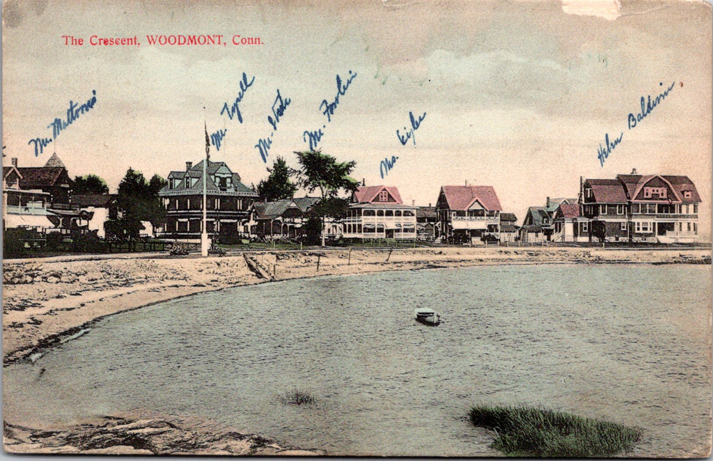 CT, WOODMONT - The Crescent - 1908 w/names of residents (original SOLD) A19102