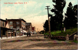 NY, LAKE PLACID - Lake St scene, horse wagon, buildings etc postcard - A19450