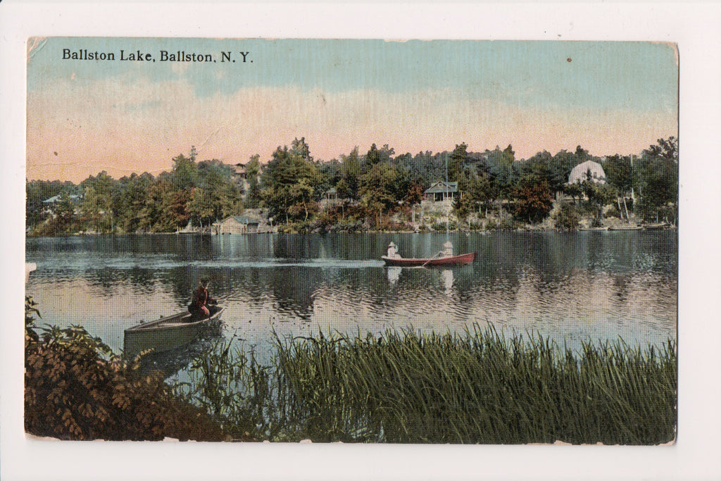 NY, BALLSTON - Ballston Lake, houses, shoreline 1914 (original SOLD) A19463