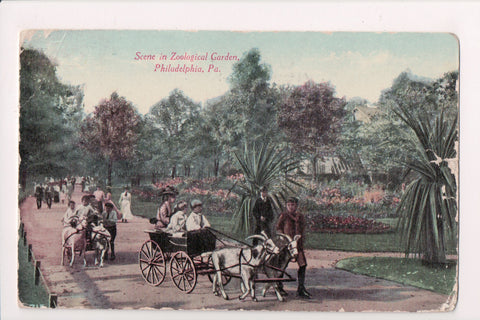 PA, PHILADELPHIA - Zoological Garden, people in Goat Carts - B08037