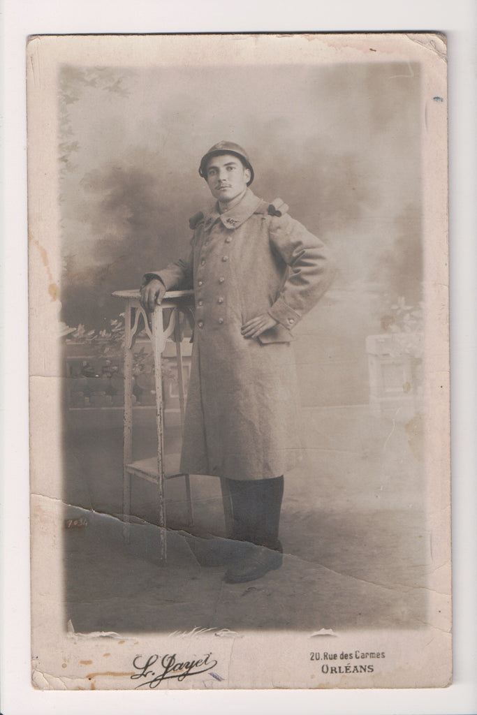 Military Man in uniform - posing - RPPC - B08277