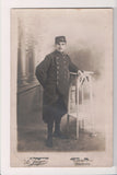 Military Man in uniform - posing - RPPC - B08297