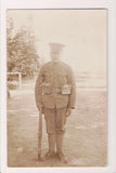 MISC - Military Man in uniform - posing with rifle - RPPC - B08298