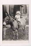 People - Girl on Mule postcard - 1913 RPPC - BP0053