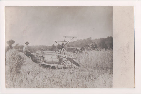 People - man on farming machine about 1908 - RPPC - BP0074