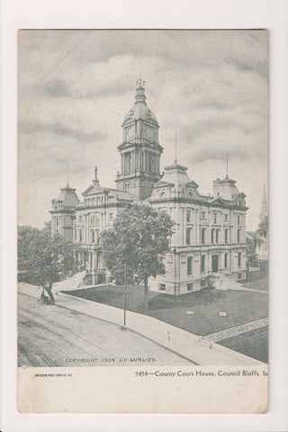 IA, Council Bluffs - COUNTY COURT HOUSE - 1910 H J Corlies postcard - c08127