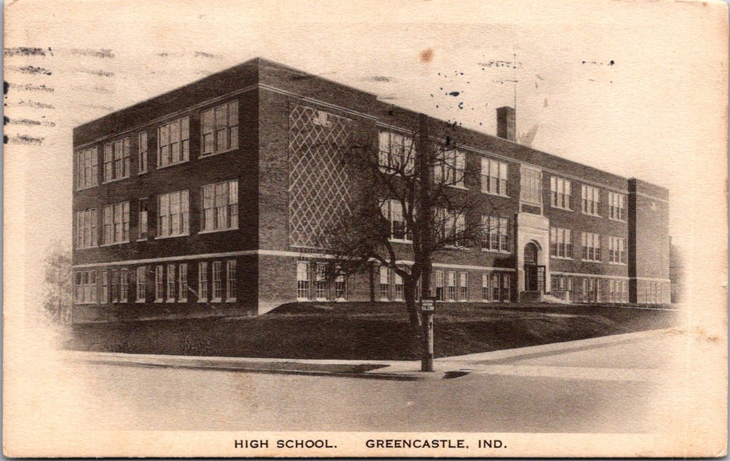IN, Greencastle - High School - 1925 Albertype postcard - C17499