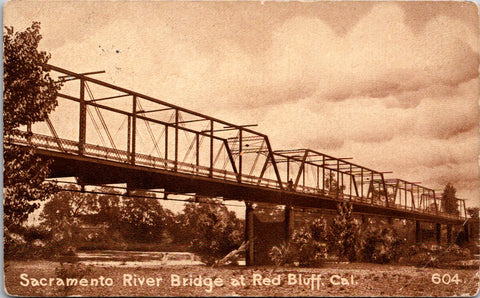 CA, Red Bluff - Sacramento River Bridge - 1913 postcard - c17505