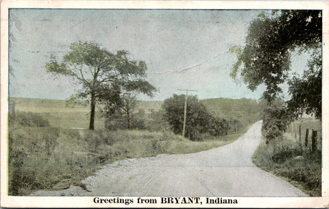 IN, Bryant - Greetings from - 3 color postcard - C17586