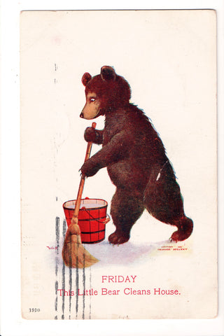 Animal - Bear or Bears postcard - Busy Bears #79, Friday - C17686