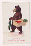 Animal - Bear or Bears postcard - Busy Bears #79, Saturday - C17687