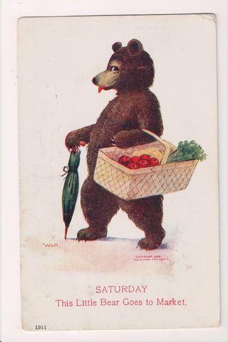 Animal - Bear or Bears postcard - Busy Bears #79, Saturday - C17687