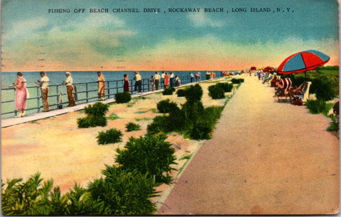 NY, ROCKAWAY BEACH - Long island - Fishing, Channel Drive @1954 (original SOLD) DC-005