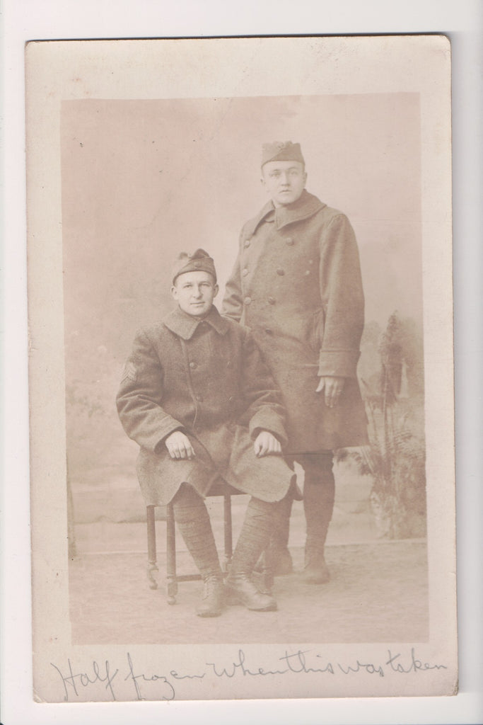 Military Men in uniform - posing - RPPC - CD0013