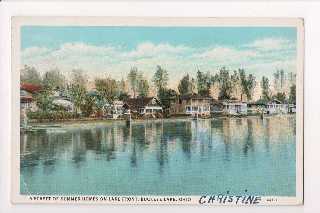 OH, Buckeye Lake - Lake front Houses - @1935 postcard - cr0388