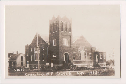 KS, GREENSBURG - M E Church, rebuilt of brick? - RPPC - cr0609