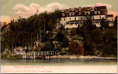 ME, Christmas Cove - Holly Inn, dock - G W Morris postcard - DG0137