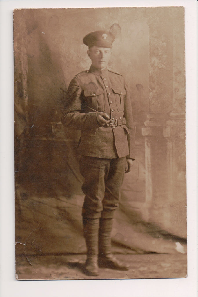 Military Man in uniform - Canadian posing - RPPC - E10436