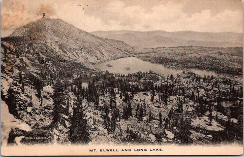 CA - LONG LAKE and Mt Elwell - 1923 Ed Hess card (original SOLD) E17052