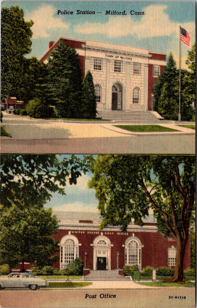 CT, MILFORD - Police Station, Post Office (original SOLD) J03464