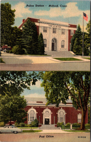 CT, MILFORD - Police Station, Post Office (original SOLD) J03464