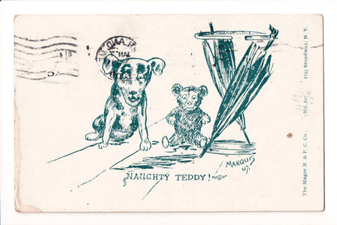 Animal - Bear or Bears postcard - Naughty Teddy - Marquis - J04100