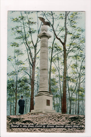 OH, AKRON - Memorial to John Brown close up with man @1919 - K04066