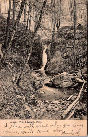 CT, Shelton - Indian Well - 1906 A K Kennedy postcard - MB0341