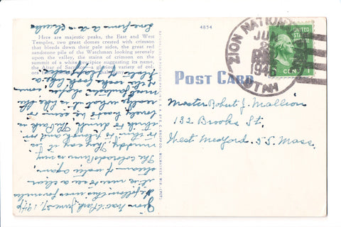 pm DPO - UT, Zion National Park - 1946 cancel - Helbock S/I #1 - boA17208