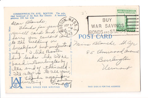 pm SLO - BUY WAR SAVINGS - MA 1943 Slogan or Logo cancel - JJ0788