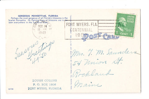 pm SLO - FORT MYERS, FLA - FL 1949 Slogan or Logo cancel - A17115
